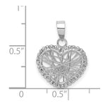 Load image into Gallery viewer, 14K White Gold Open Wire Heart Pendant
