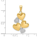 Load image into Gallery viewer, 14K Two-tone Gold Polished Heart Cluster Pendant
