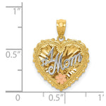 Load image into Gallery viewer, 14K Tri-Color Gold Polished #1 Mom Shadowbox Pendant
