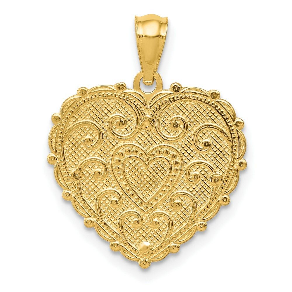 14K Tri-Color Gold Polished #1 Mom Shadowbox Pendant