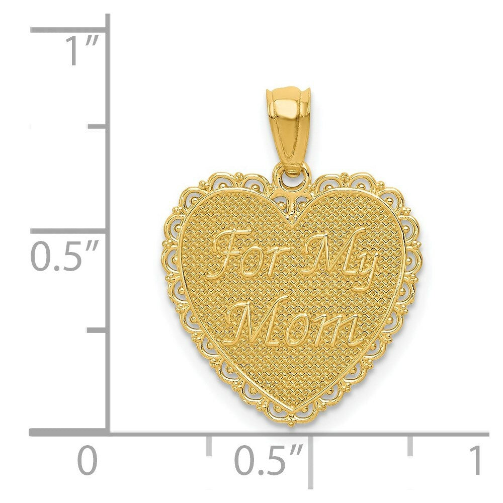 14K Yellow Gold Polished For My Mom/ Thanks For Everything Pendant