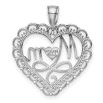 Load image into Gallery viewer, 14K White Gold Polished Mom Scallop Heart Pendant
