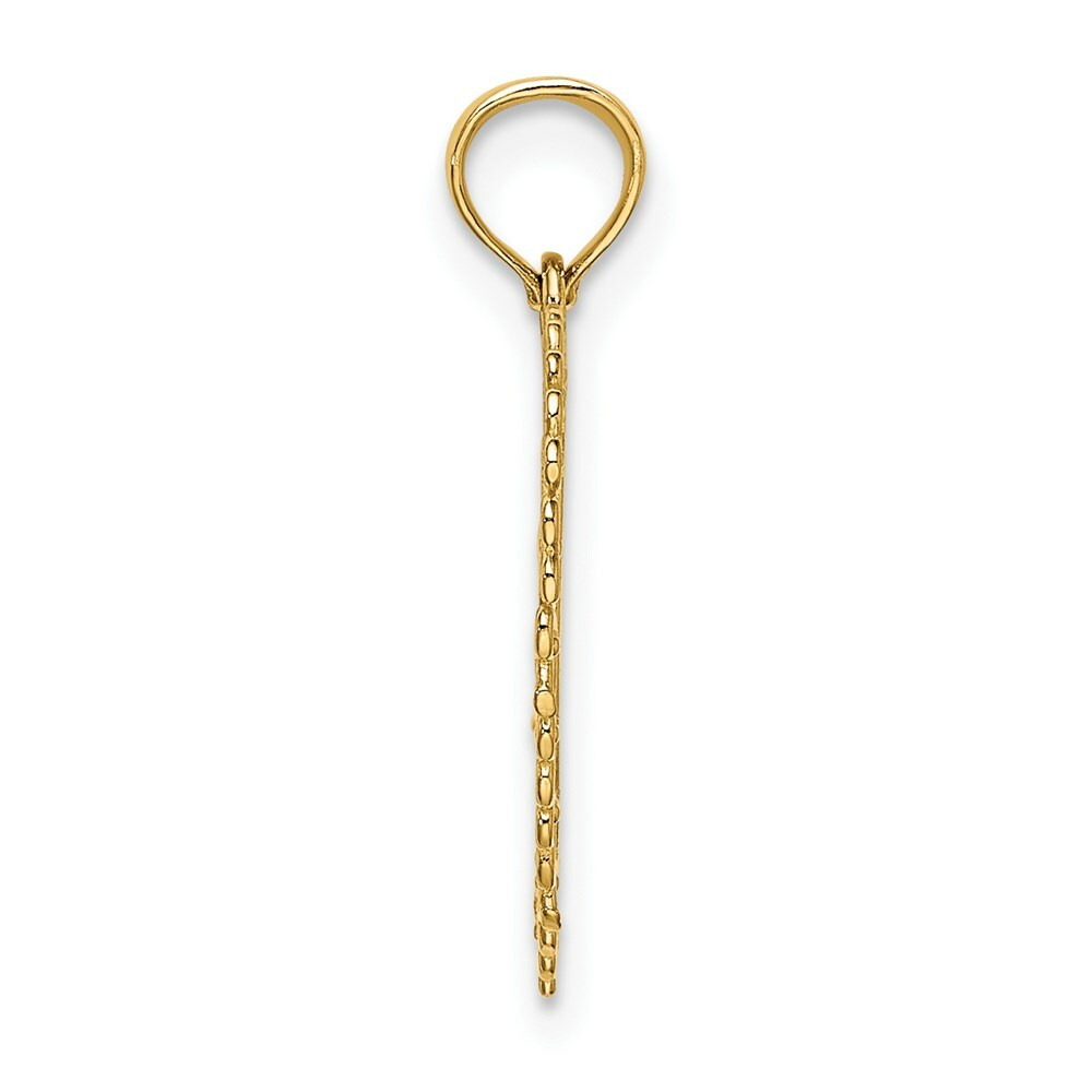 14K Yellow Gold Gold Polished Daddy's Little Girl Textured Heart Charm Pendant