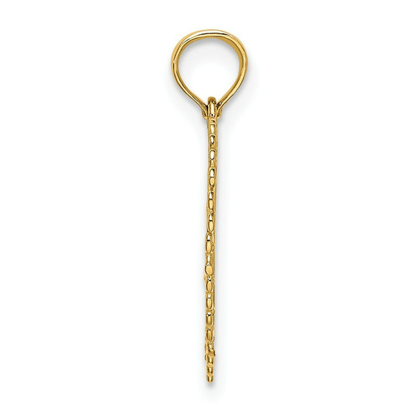 14K Yellow Gold Gold Polished Daddy's Little Girl Textured Heart Charm Pendant