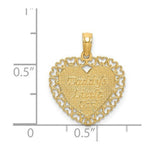 Load image into Gallery viewer, 14K Yellow Gold Gold Polished Daddy's Little Girl Textured Heart Charm Pendant

