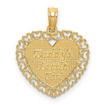 Load image into Gallery viewer, 14K Yellow Gold Gold Polished Daddy's Little Girl Textured Heart Charm Pendant
