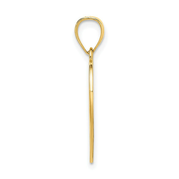 14K Yellow Gold Amor in Cut-out Heart Charm Pendant