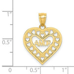 Load image into Gallery viewer, 14K Yellow Gold Amor in Cut-out Heart Charm Pendant
