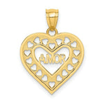 Load image into Gallery viewer, 14K Yellow Gold Amor in Cut-out Heart Charm Pendant
