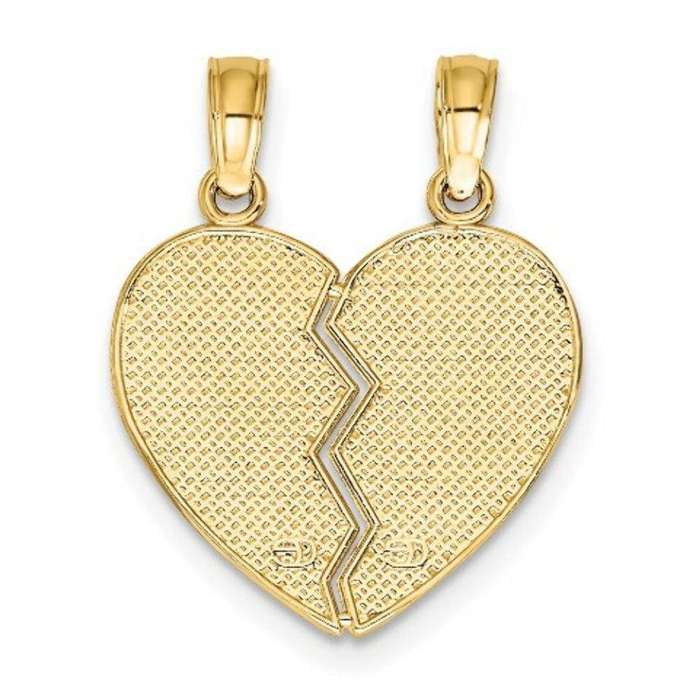 14K Yellow Gold Break-Apart Keep Watch Over Me Heart Charm Pendant