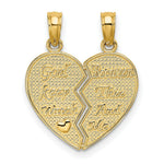 Load image into Gallery viewer, 14K Yellow Gold Break-Apart Keep Watch Over Me Heart Charm Pendant
