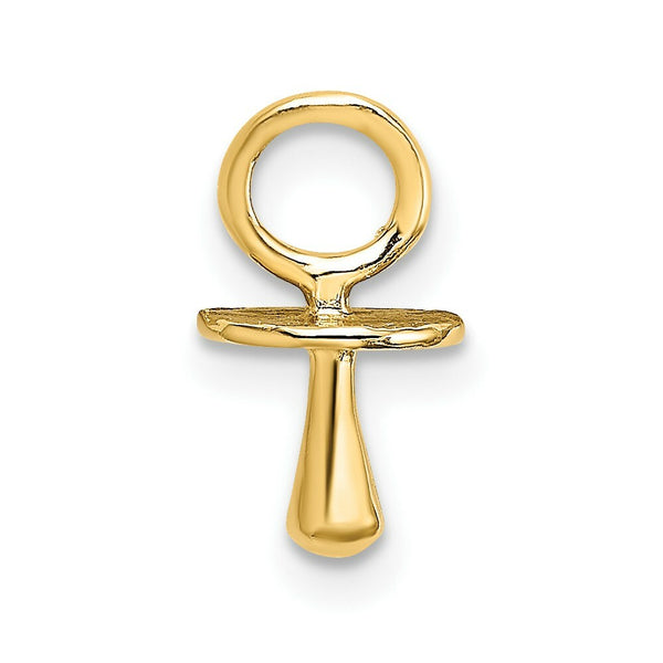 14K Yellow Gold Gold Polished 3-D Pacifier Charm Pendant