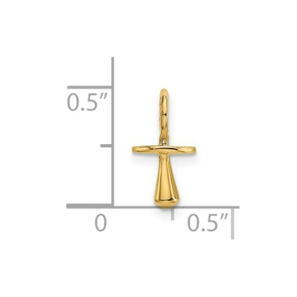 14K Yellow Gold Gold Polished 3-D Pacifier Charm Pendant