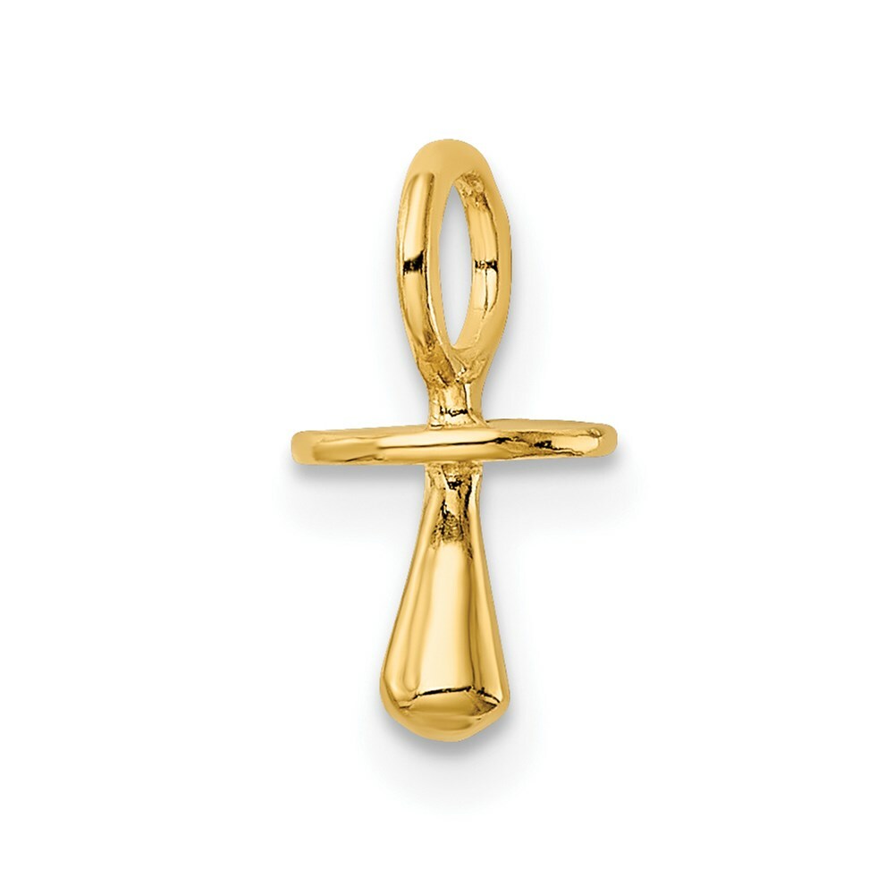 14K Yellow Gold Gold Polished 3-D Pacifier Charm Pendant