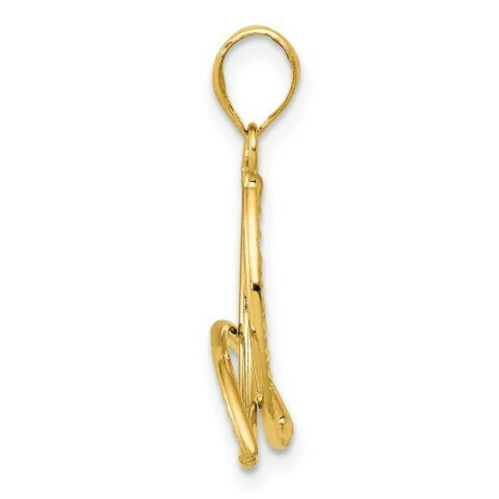 14K Yellow Gold 3 Point Diamond Cut Open Star Pendant