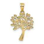 Load image into Gallery viewer, 14K Yellow Gold &amp; Rhodium Diamond Cut Tree Pendant
