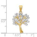 Load image into Gallery viewer, 14K Yellow Gold &amp; Rhodium Diamond Cut Tree Pendant
