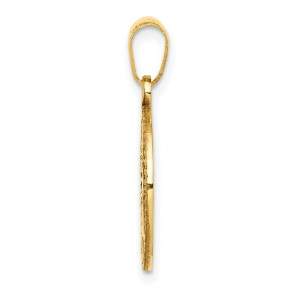 14K Yellow Gold Polished Small Tree of Life in Round Pendant