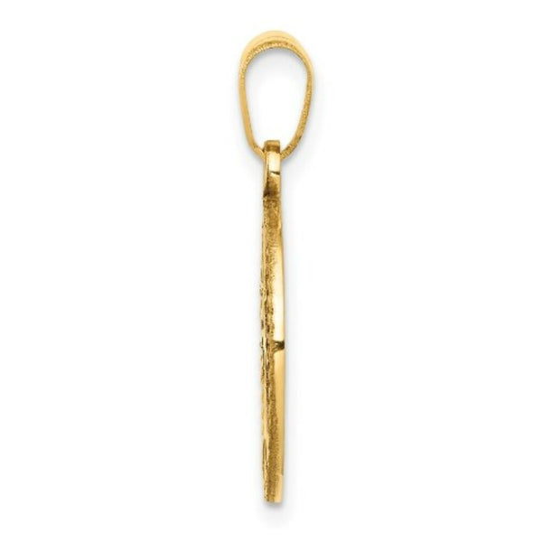 14K Yellow Gold Polished Small Tree of Life in Round Pendant