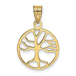 Load image into Gallery viewer, 14K Yellow Gold Polished Small Tree of Life in Round Pendant
