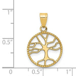 Load image into Gallery viewer, 14K Yellow Gold Polished Small Tree of Life in Round Pendant
