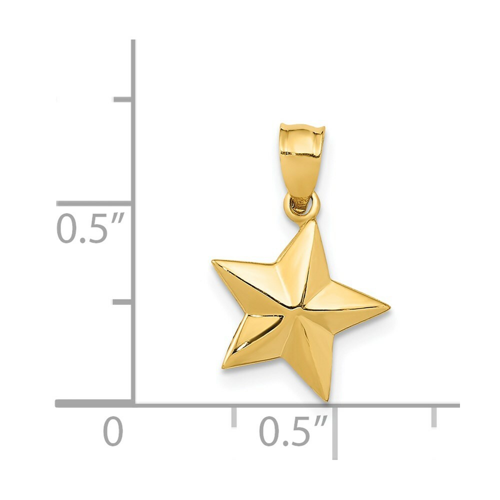 14K Yellow Gold Polished Small Star Pendant