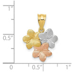 Load image into Gallery viewer, 14K Tri-Color Gold Flower Pendant
