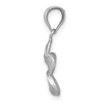 Load image into Gallery viewer, 14K White Polished Satin Diamond-cut Plumeria Pendant
