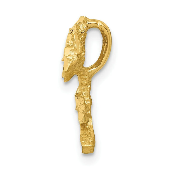 14K Yellow Gold Satin & Diamond-cut Rose Chain Slide