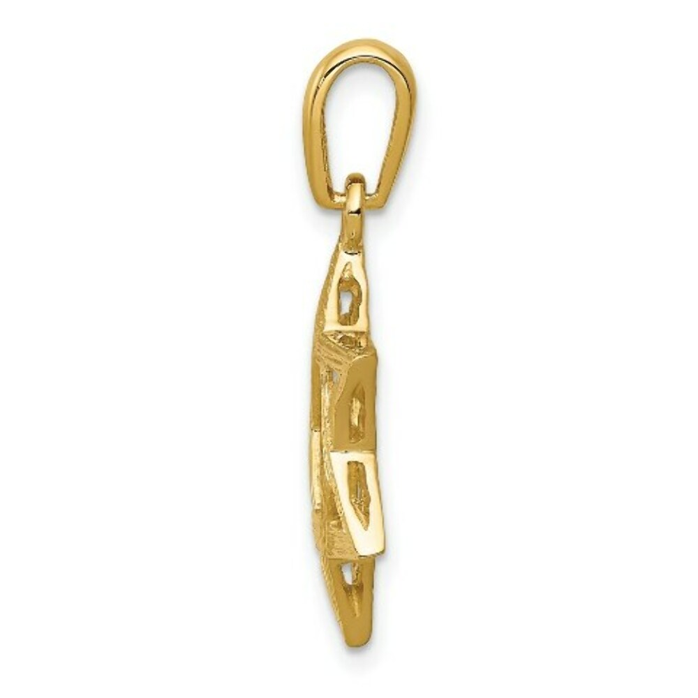 14K Yellow Gold Star of David Pendant 24mm length