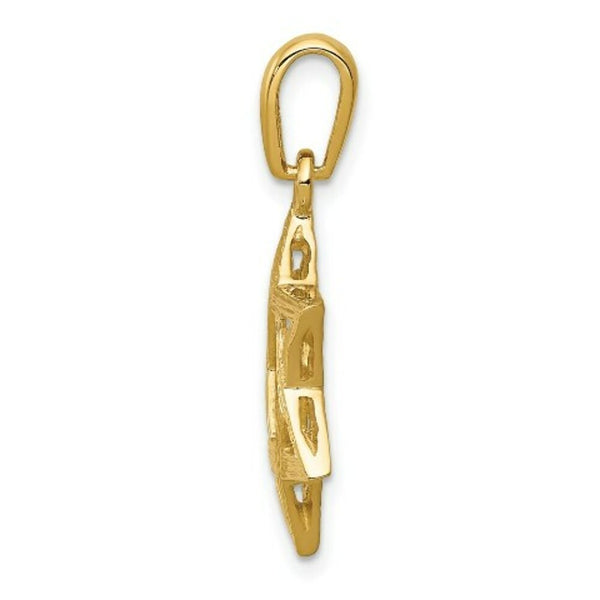 14K Yellow Gold Star of David Pendant 24mm length
