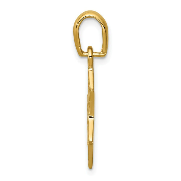 14K Yellow Gold Star of David Pendant 26mm length