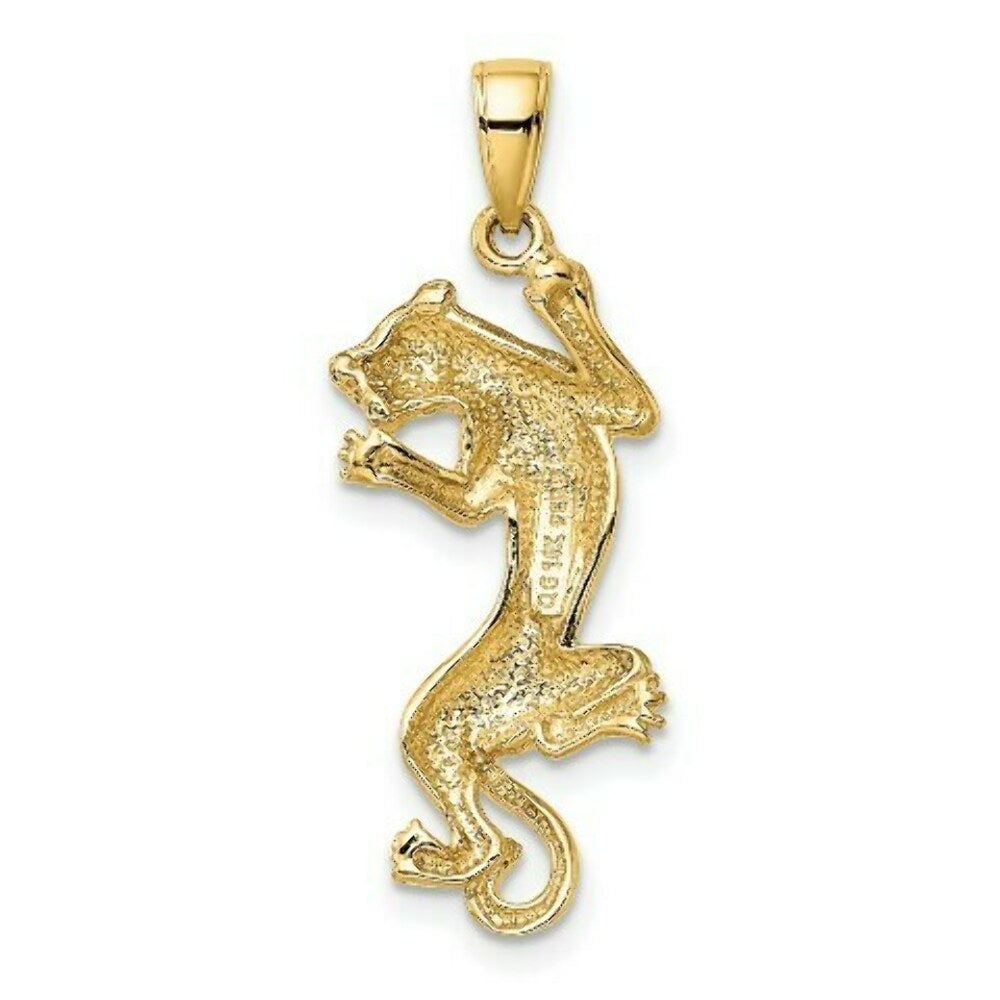 14K Yellow Gold Polished Panther Pendant