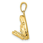 Load image into Gallery viewer, 14K Yellow Gold Polished 2-D Jaws Shark Head Mouth Open Pendant
