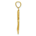 Load image into Gallery viewer, 14K Yellow Gold Polished &amp; Textured Dolphins w/Heart Pendant
