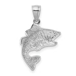 Load image into Gallery viewer, 14K White Gold Polished &amp; Textured Bass Pendant
