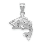 Load image into Gallery viewer, 14K White Gold Polished &amp; Textured Bass Pendant
