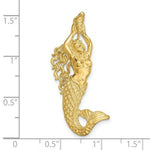 Load image into Gallery viewer, 14K Yellow Gold Polished &amp; Textured Mermaid Chain Slide Pendant
