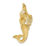 Load image into Gallery viewer, 14K Yellow Gold Polished &amp; Textured Mermaid Chain Slide Pendant
