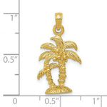 Load image into Gallery viewer, 14K Yellow Gold Gold Polished and Textured Double Palm Trees Pendant
