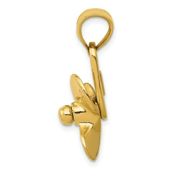 14K Yellow Gold 3-D Moveable Blade Propeller Pendant