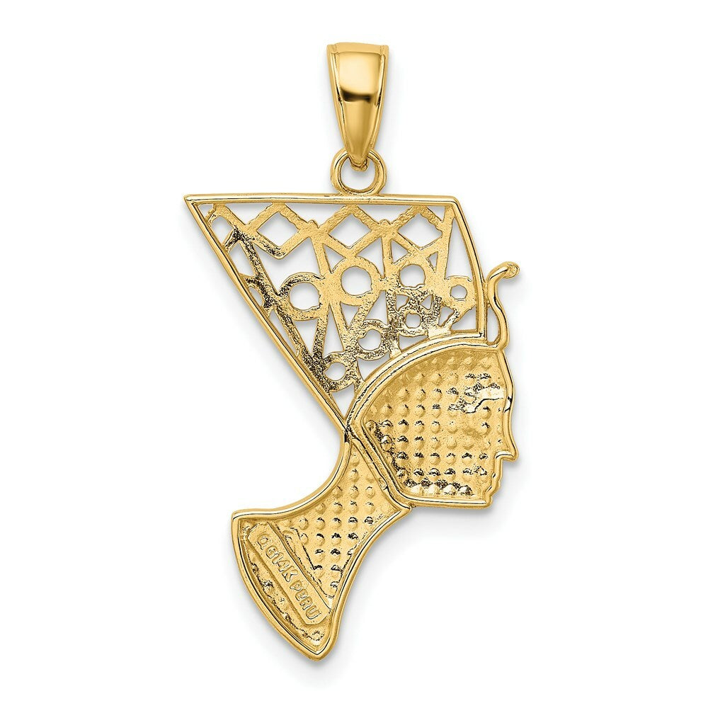 14K Yellow Gold Nefertiti Profile Pendant