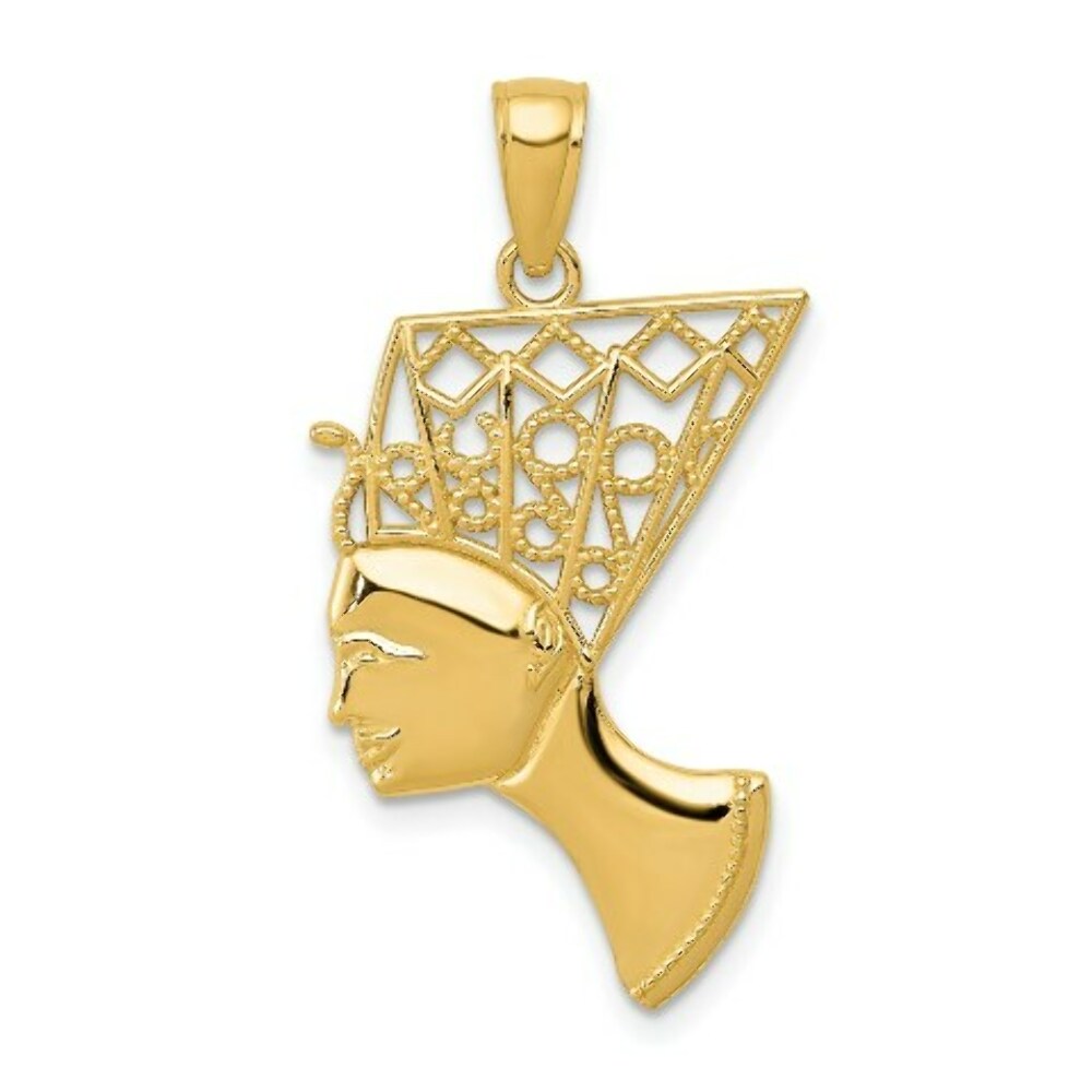 14K Yellow Gold Nefertiti Profile Pendant