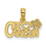 Load image into Gallery viewer, 14K Yellow Gold I Heart Cancun Cut-out Charm Pendant

