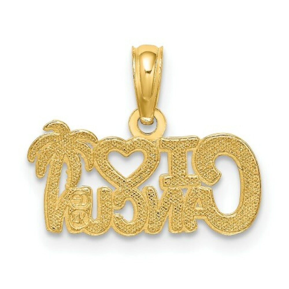 14K Yellow Gold I Heart Cancun Cut-out Charm Pendant
