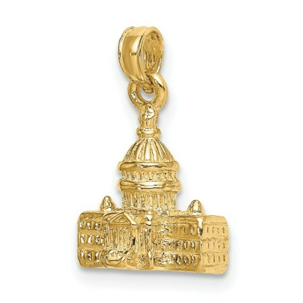 14K Yellow Gold 3-D Washington D.C. Capital Building Pendant