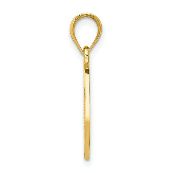 14K Yellow Gold USA Flag Enameled Pendant