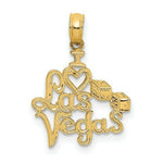 Load image into Gallery viewer, 14K Yellow Gold I HEART Las Vegas With Dice Engraved Charm Pendant
