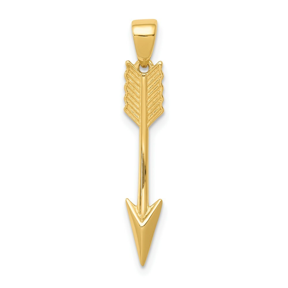 14K Yellow Gold Polished Arrow Pendant