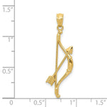 Load image into Gallery viewer, 14K Yellow Gold Textured Bow and Arrow Pendant
